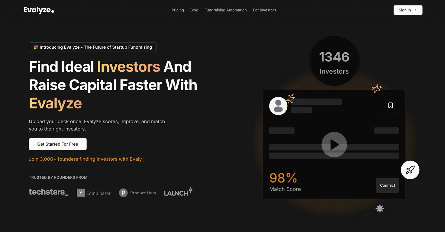 Fundraising with Evalyze Ai screenshot