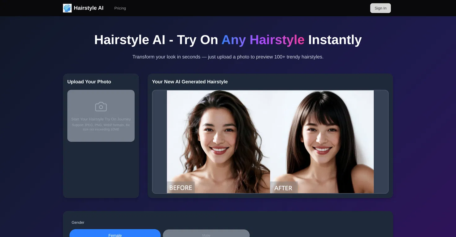 Hair-style.ai screenshot