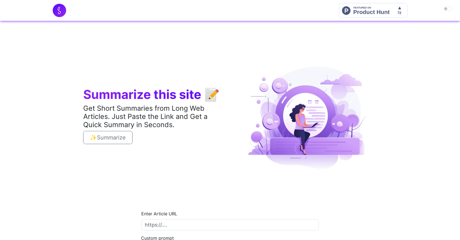 Summarizethissite screenshot