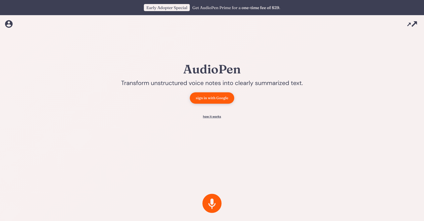 Audiopen screenshot