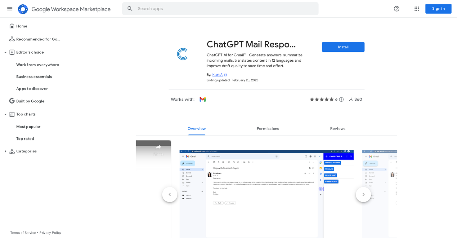 ChatGPT Mail Responder screenshot