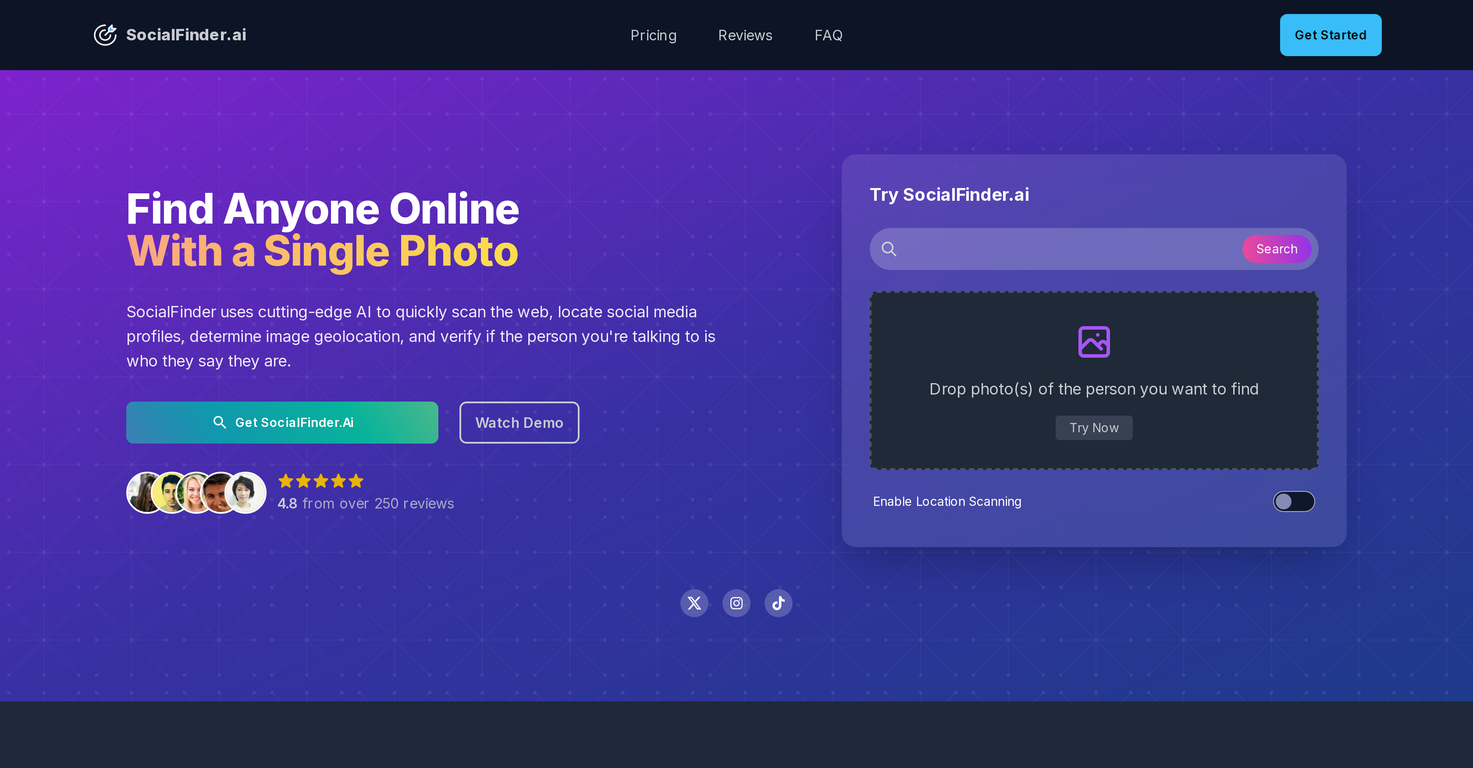 SocialFinder.ai screenshot