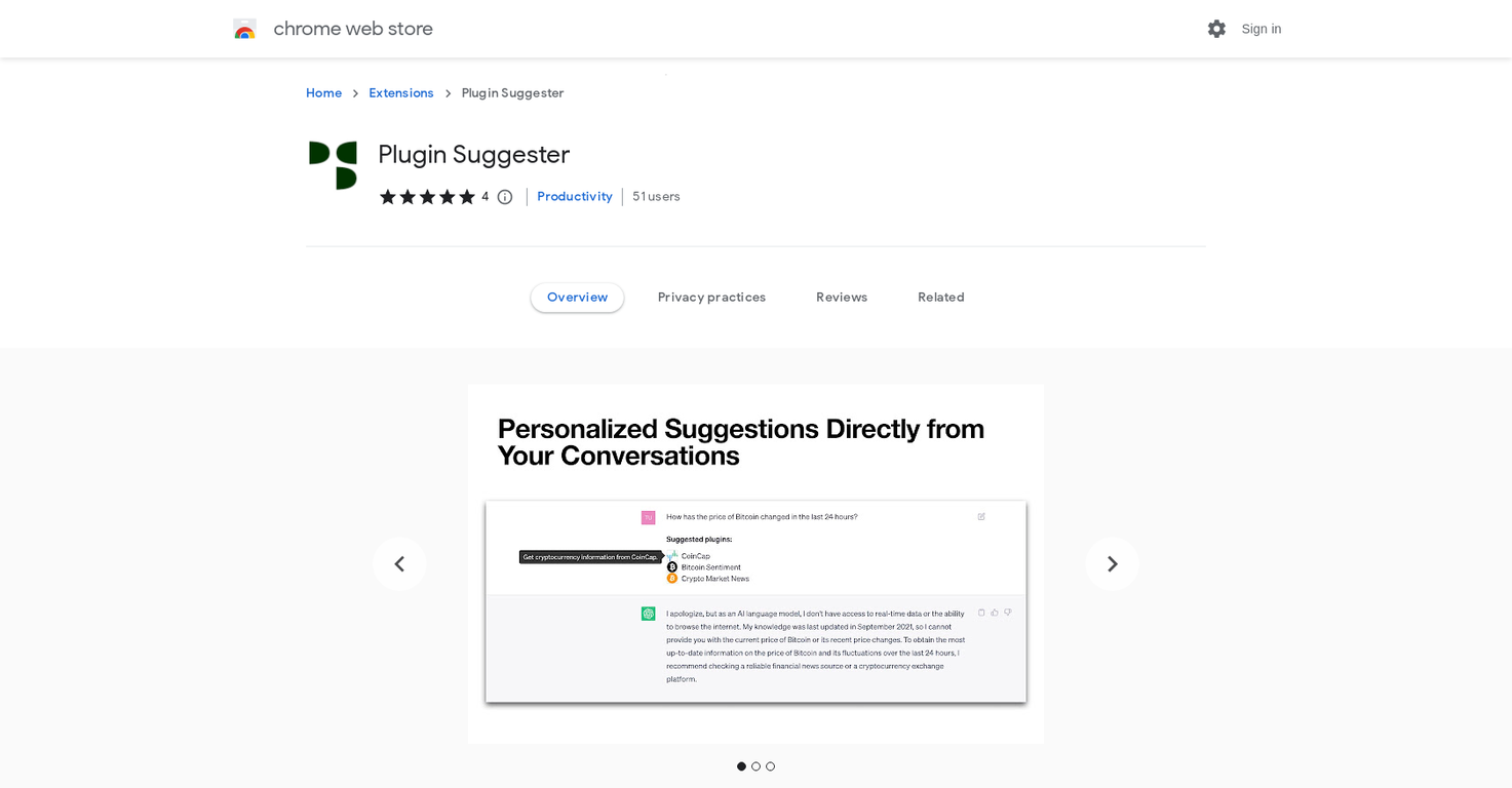 Plugin Suggester screenshot