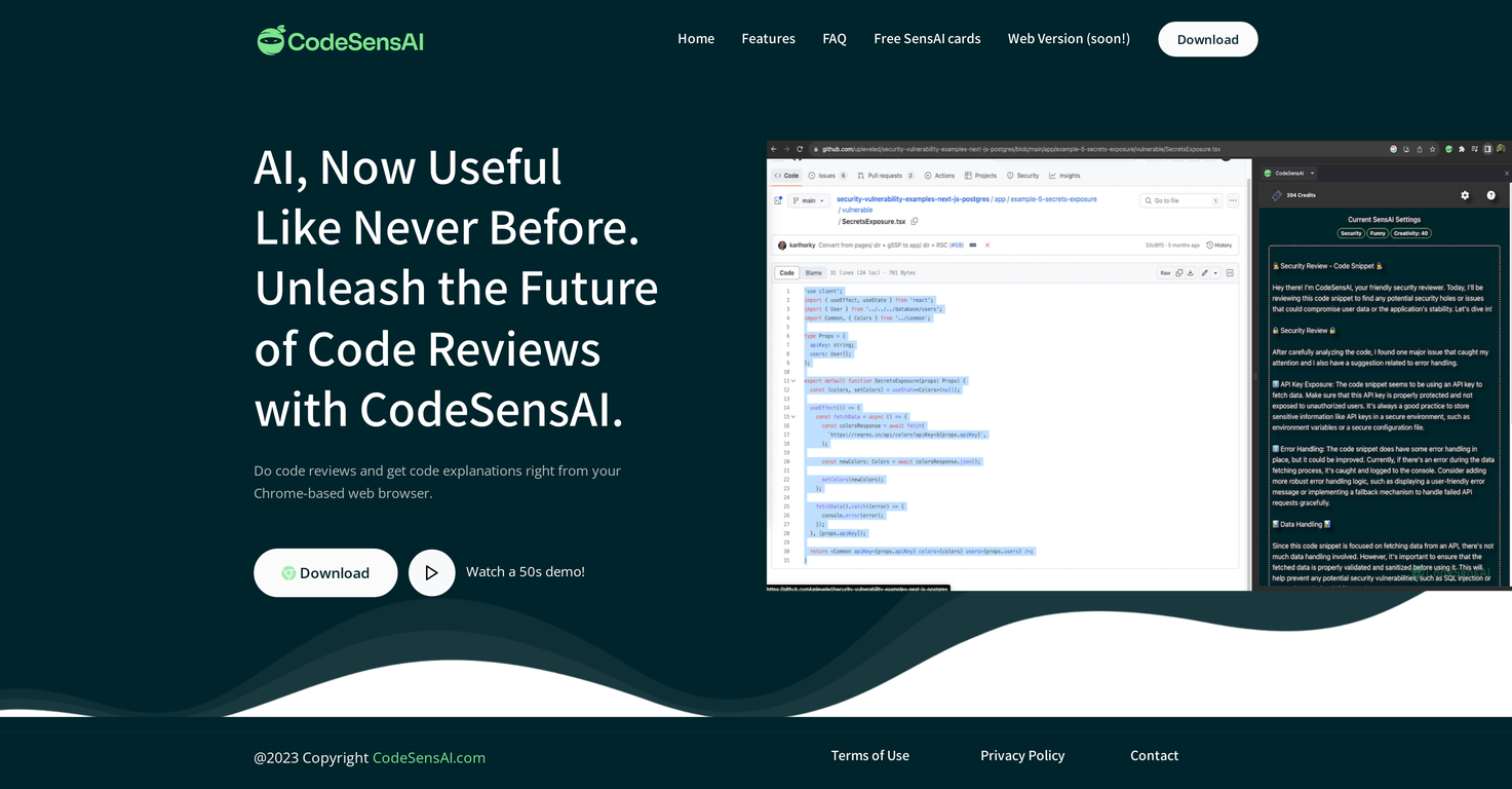 CodeSensAI screenshot
