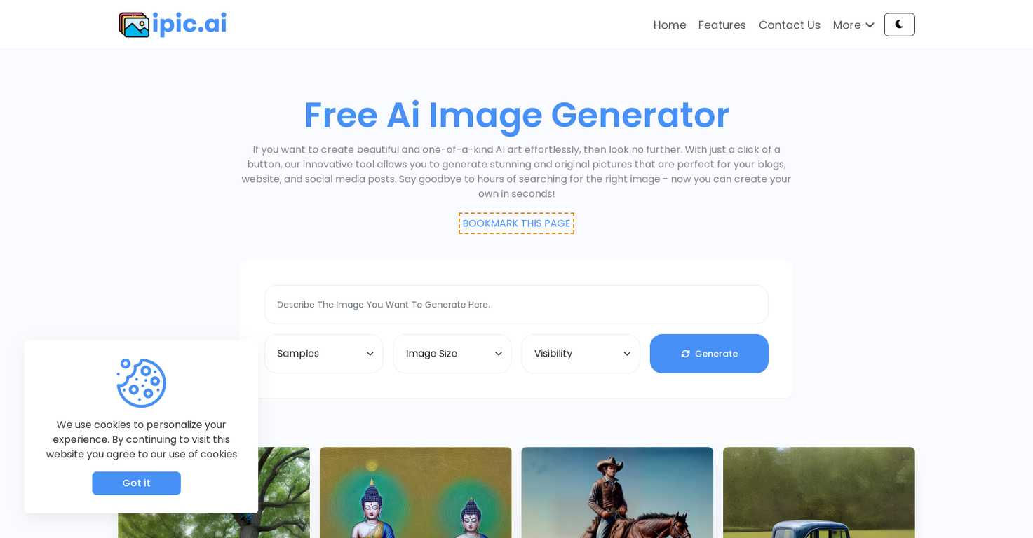 Ipic.ai screenshot