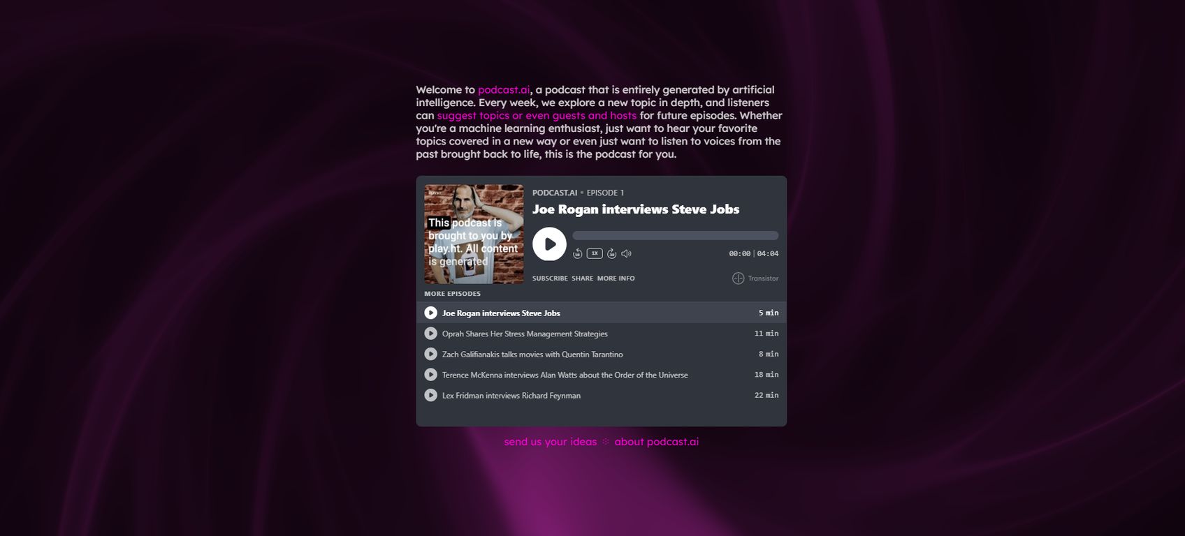 Podcast.ai screenshot