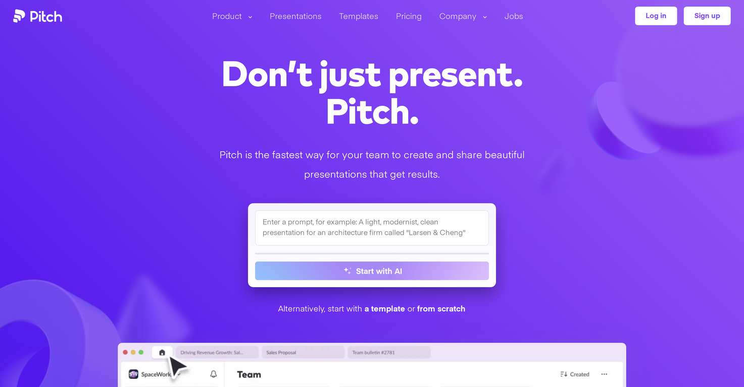 Pitch.com screenshot