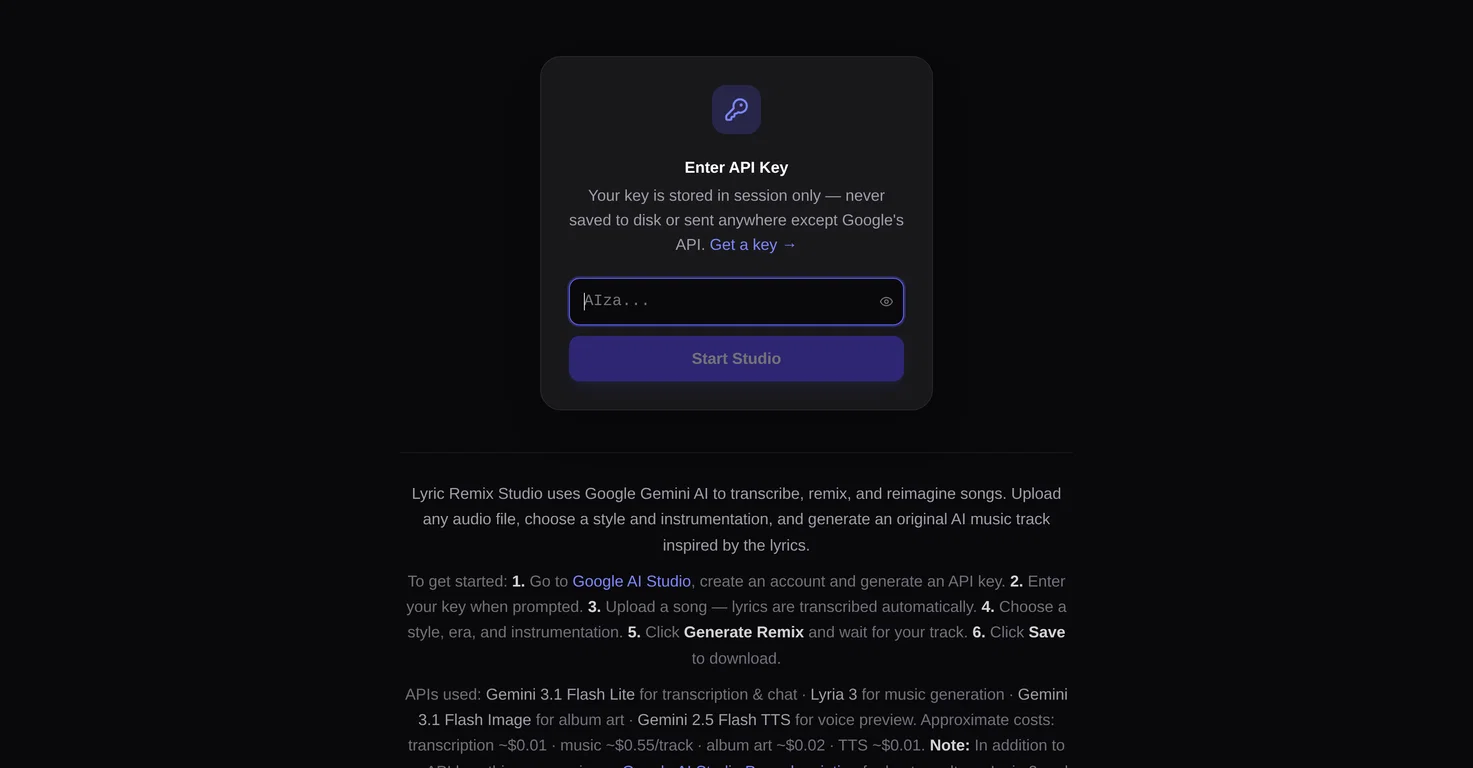 Lyric Remix Studio screenshot