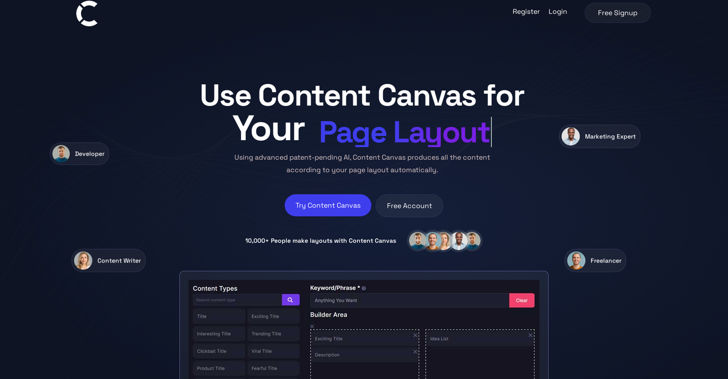 Content Canvas screenshot