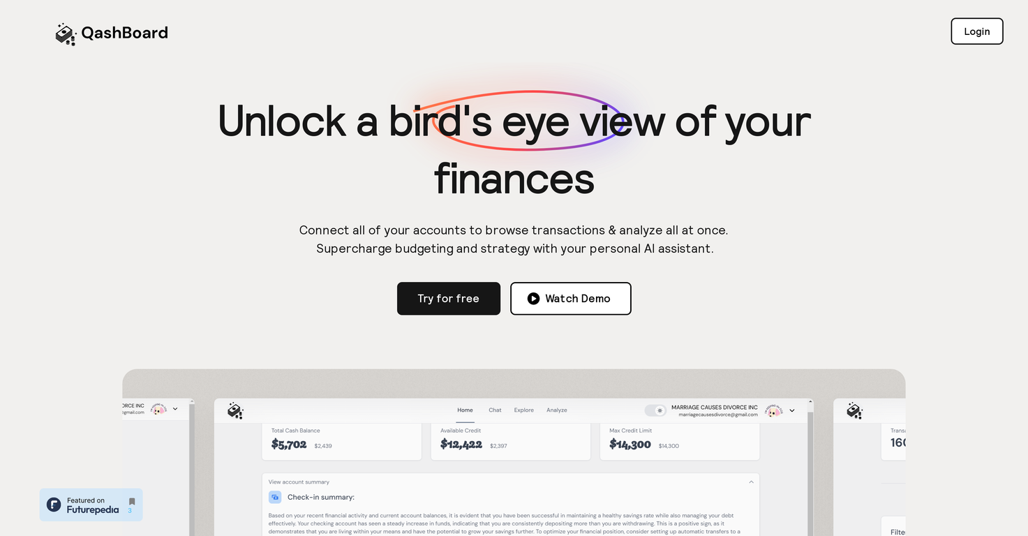 Qashboard screenshot