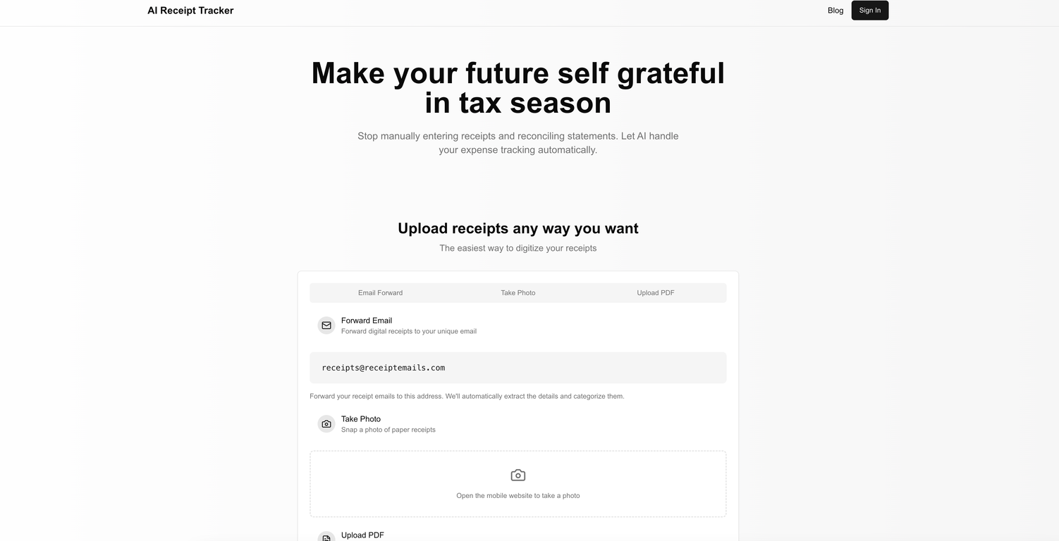 AI Receipt Tracker screenshot
