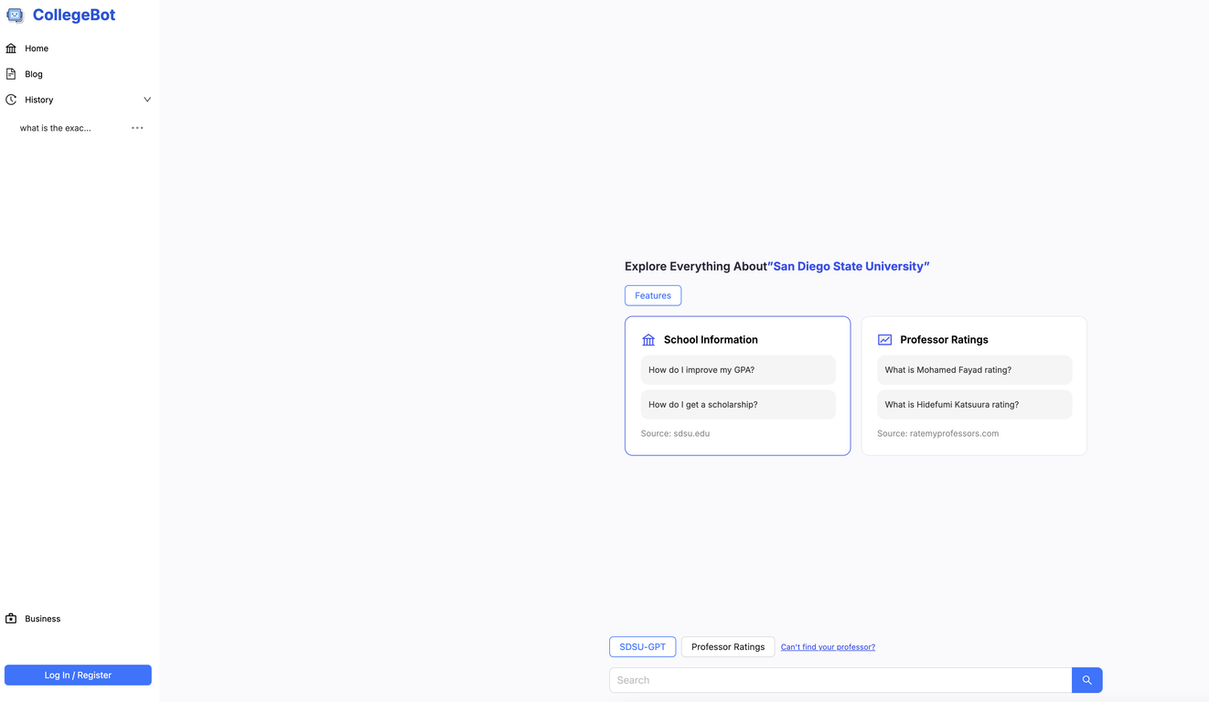CollegeBot screenshot