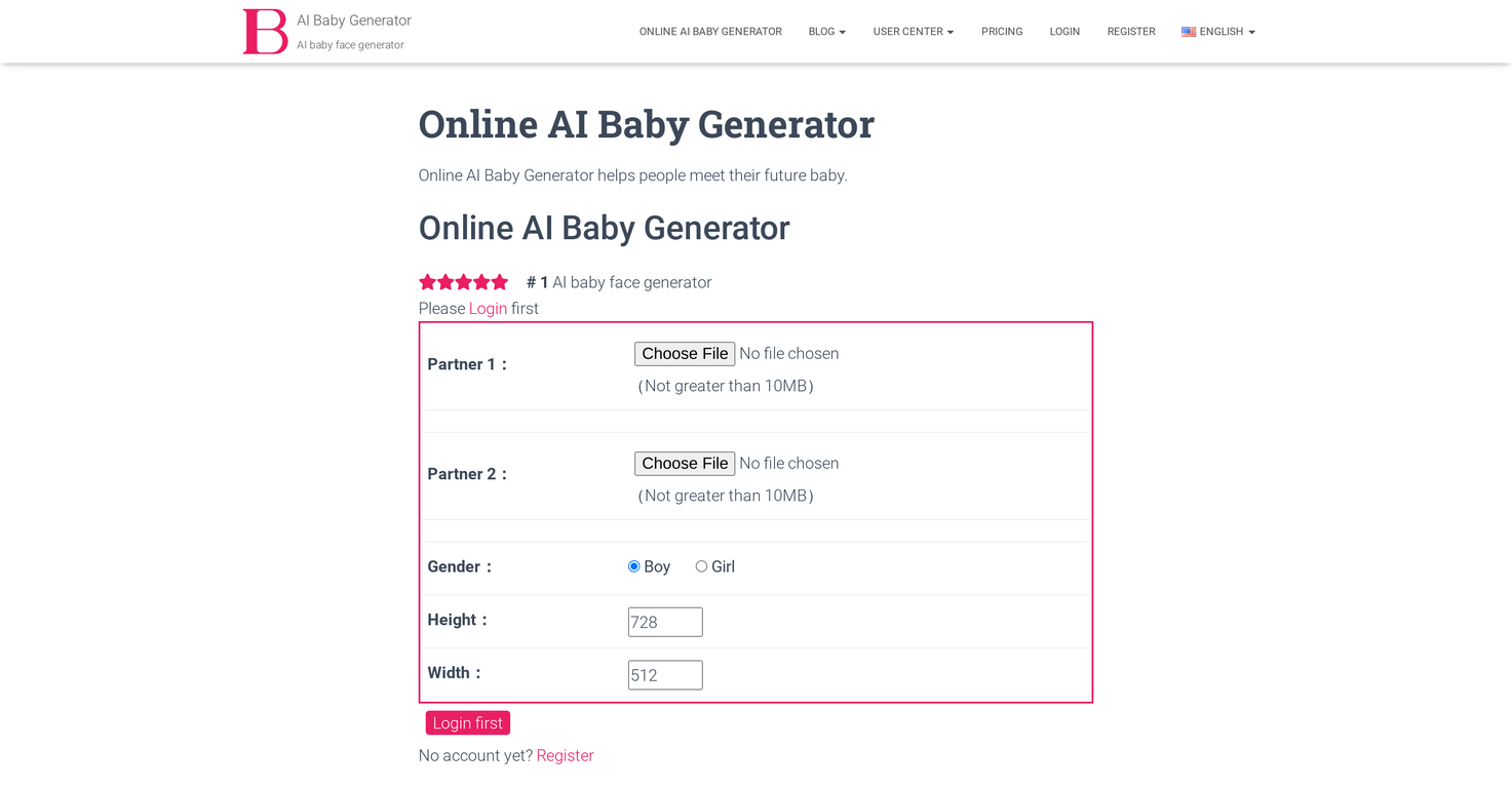 Online AI Baby Generator screenshot