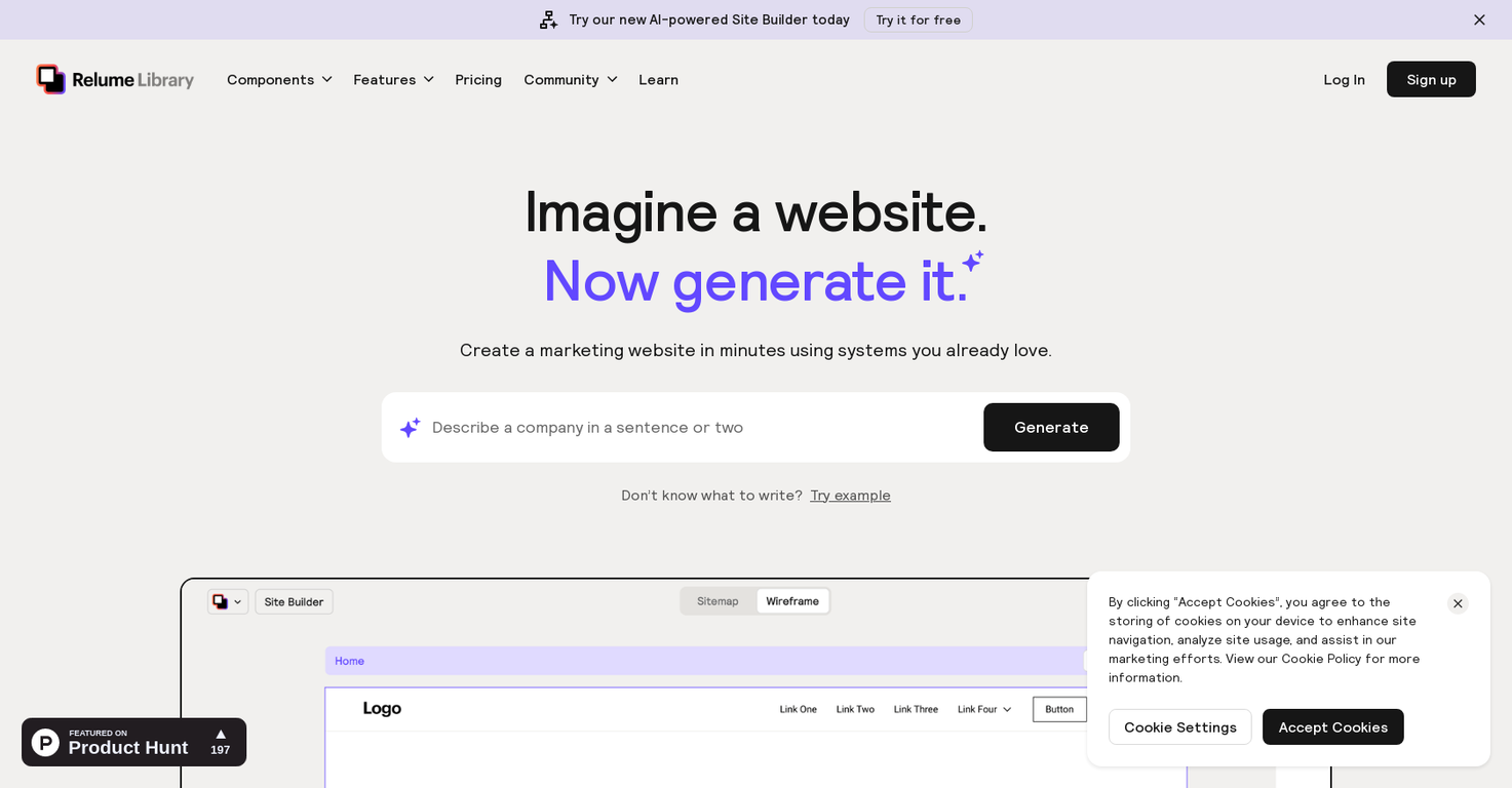 Relume Site Builder screenshot