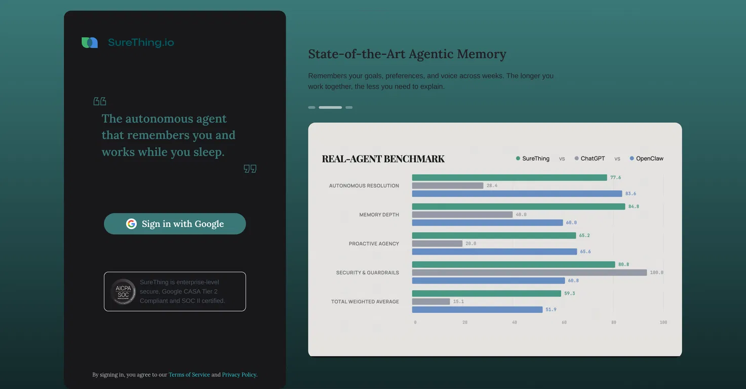 SureThing screenshot