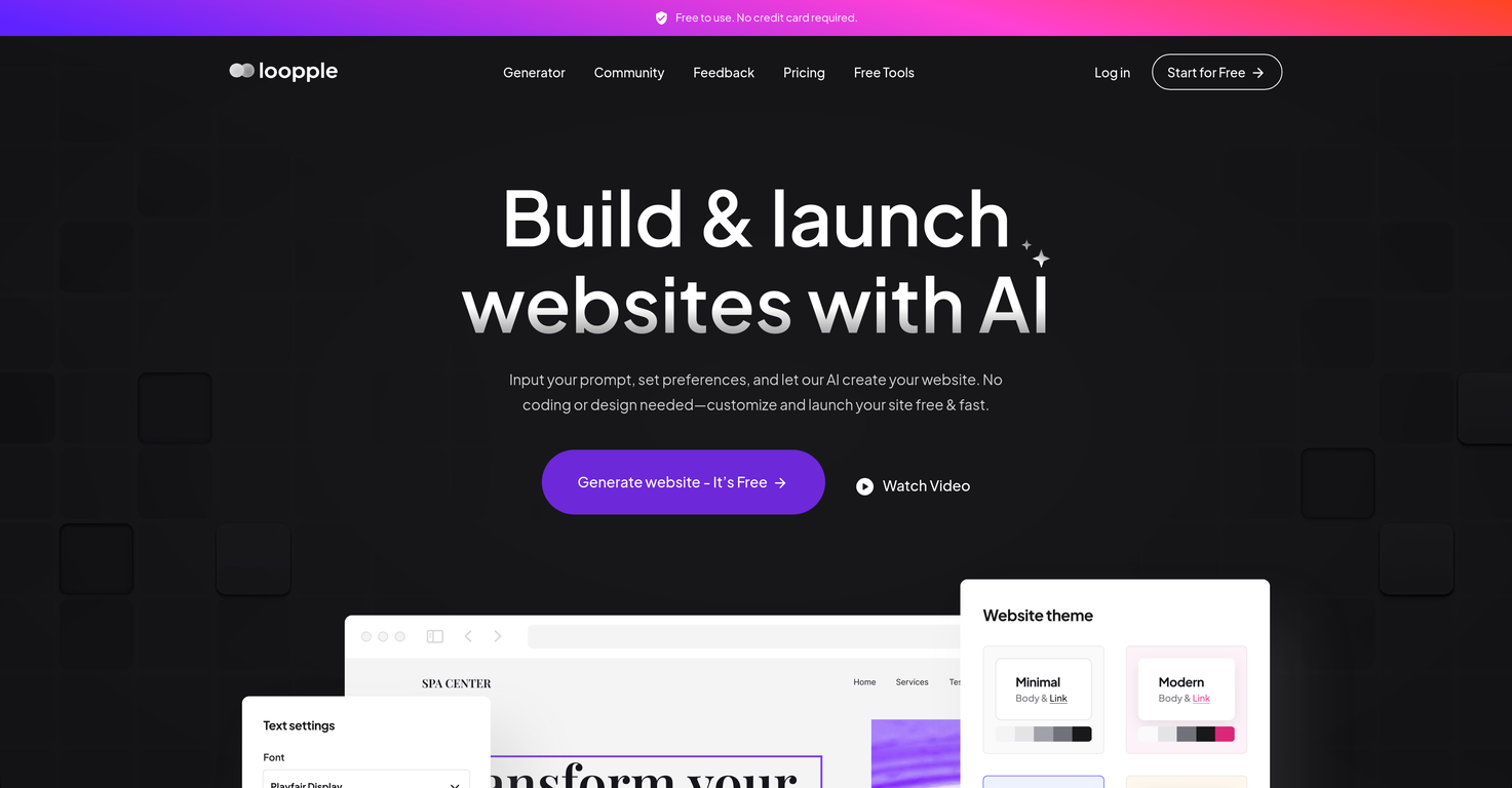 Loopple - AI Website Builder screenshot