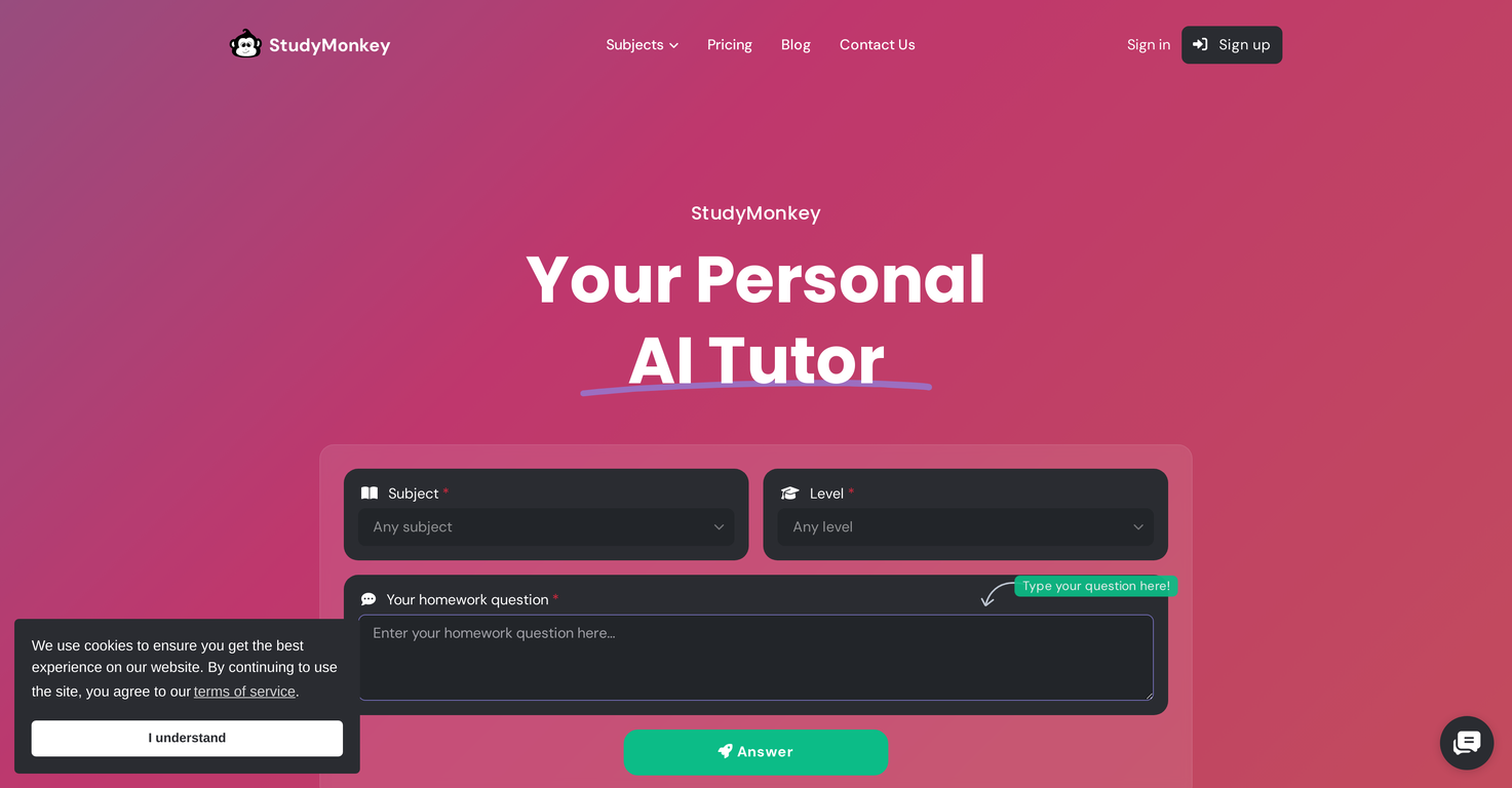 StudyMonkey screenshot