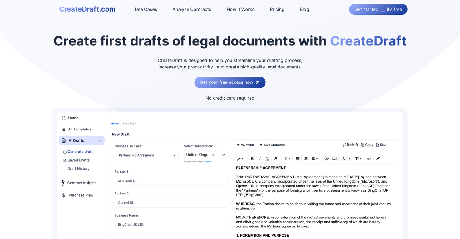 CreateDraft screenshot