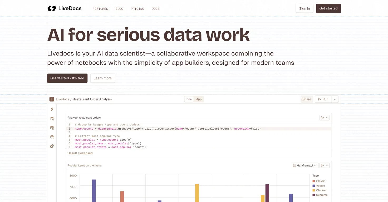 Livedocs screenshot