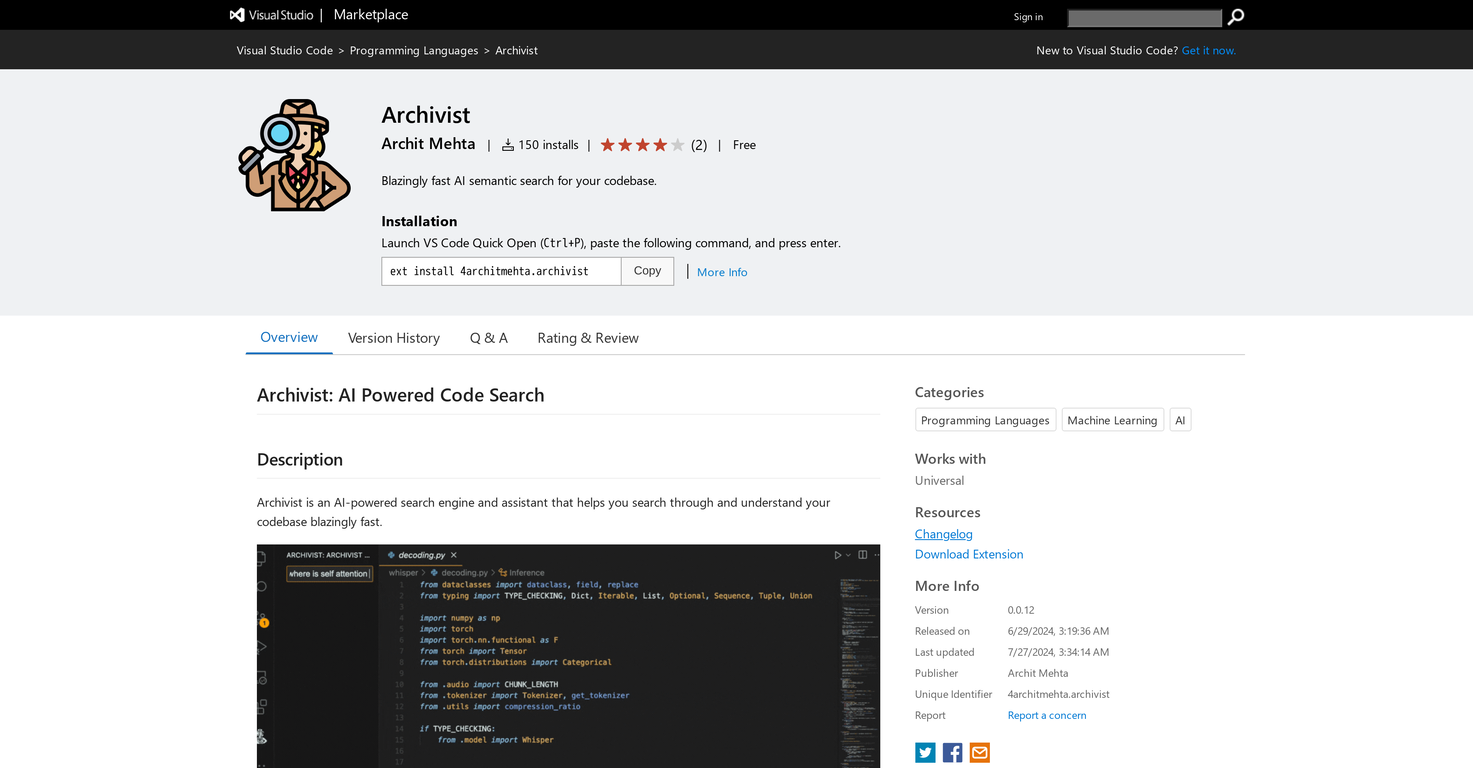 Archivist screenshot