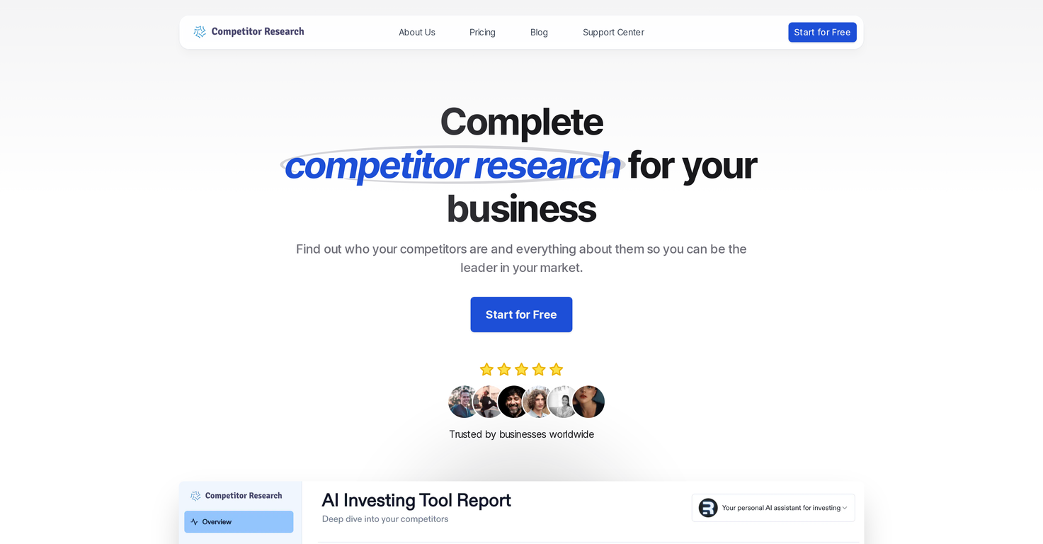 Competitor Research screenshot