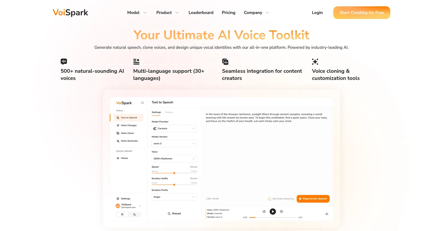 VoiSpark screenshot