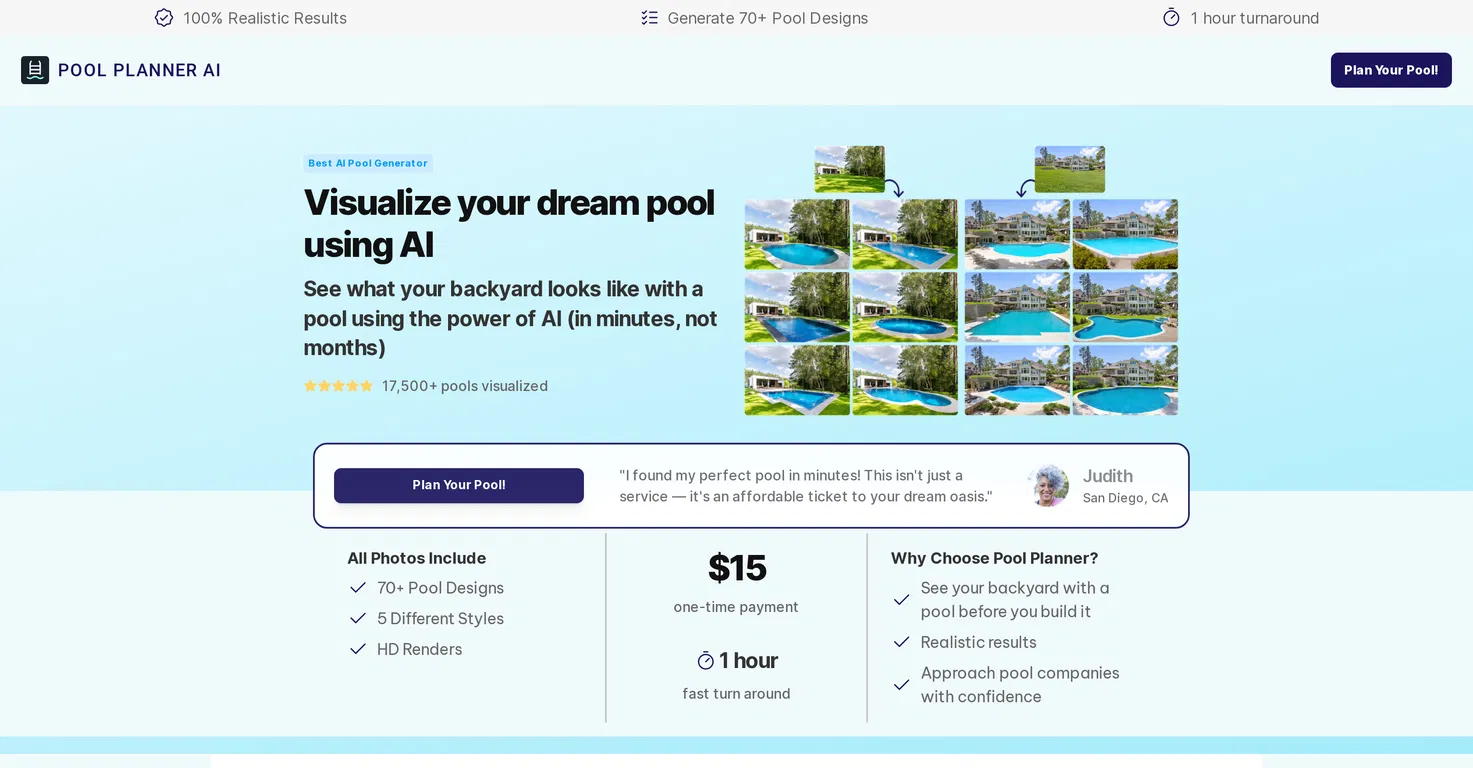 Poolplannerai screenshot