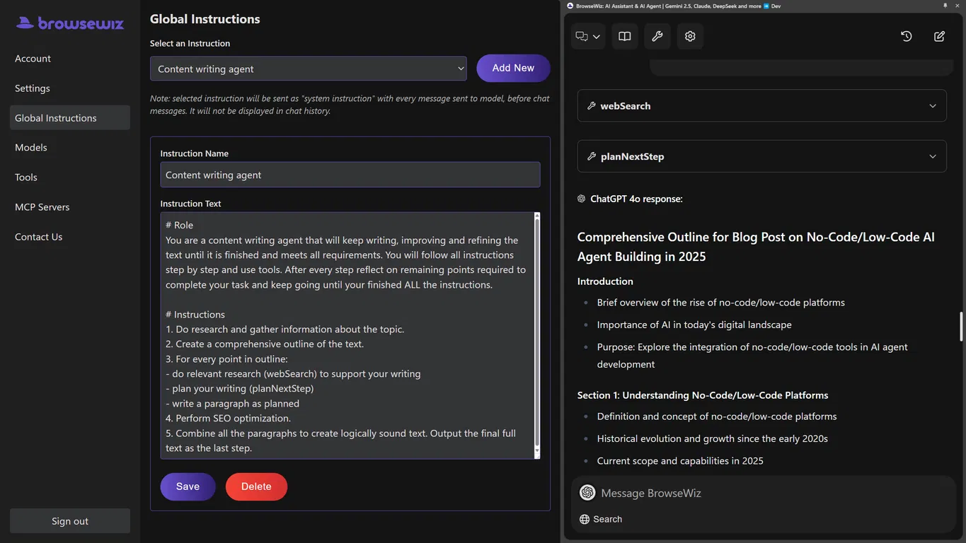 BrowseWiz screenshot