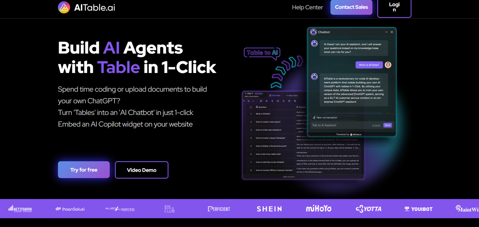 AItable screenshot