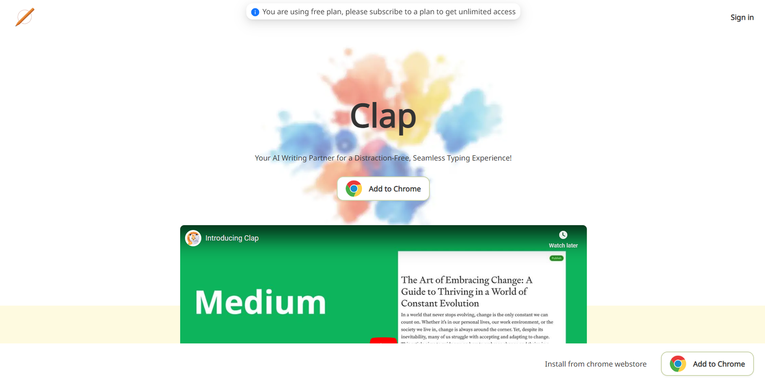 Clap screenshot