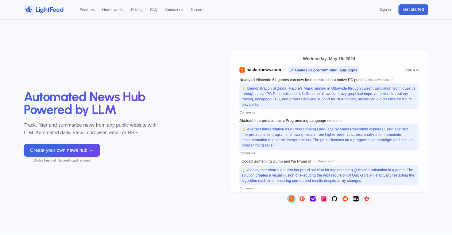 LightFeed screenshot