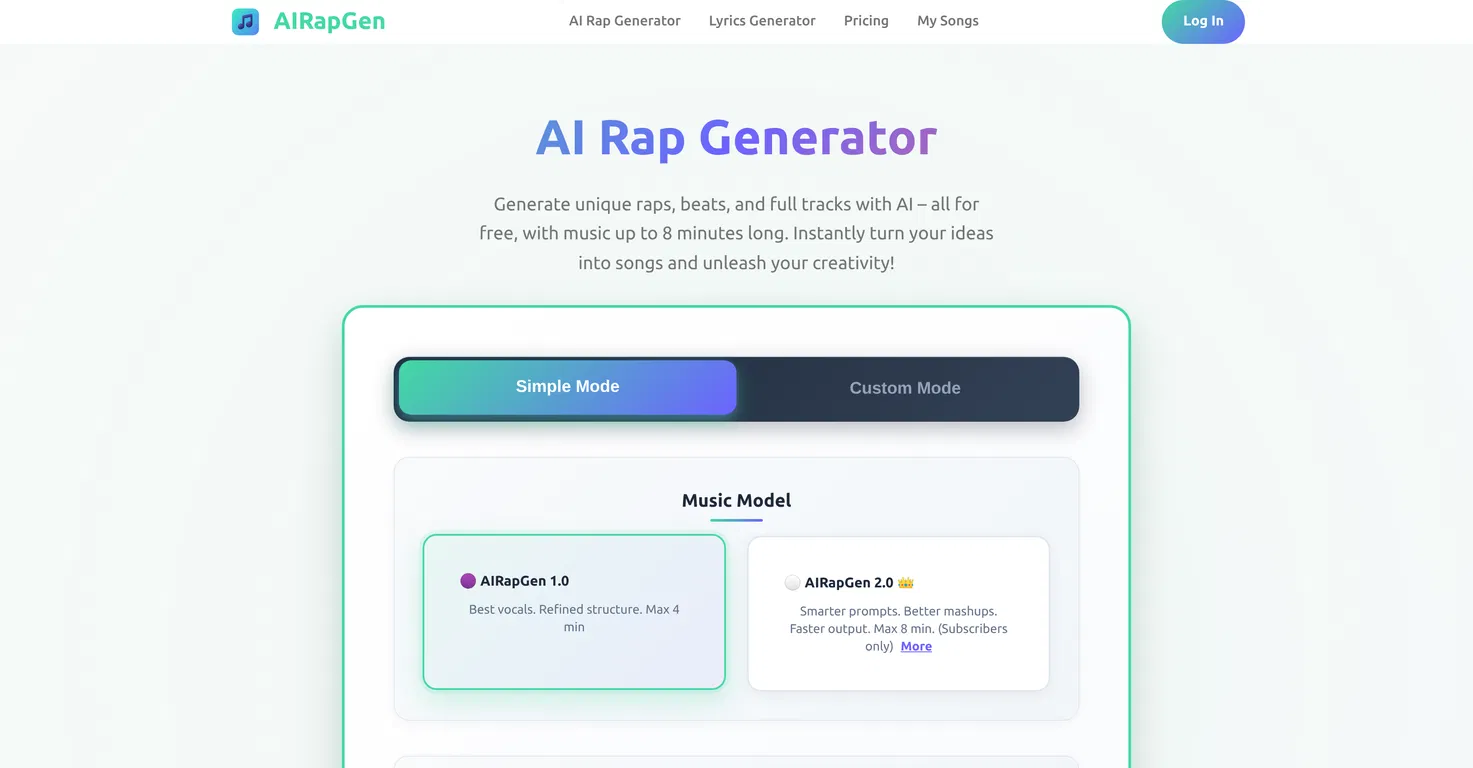 AIRapGen screenshot