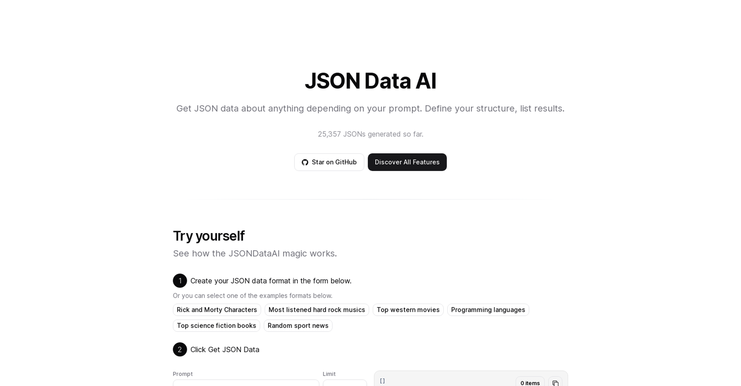 JSON Data screenshot