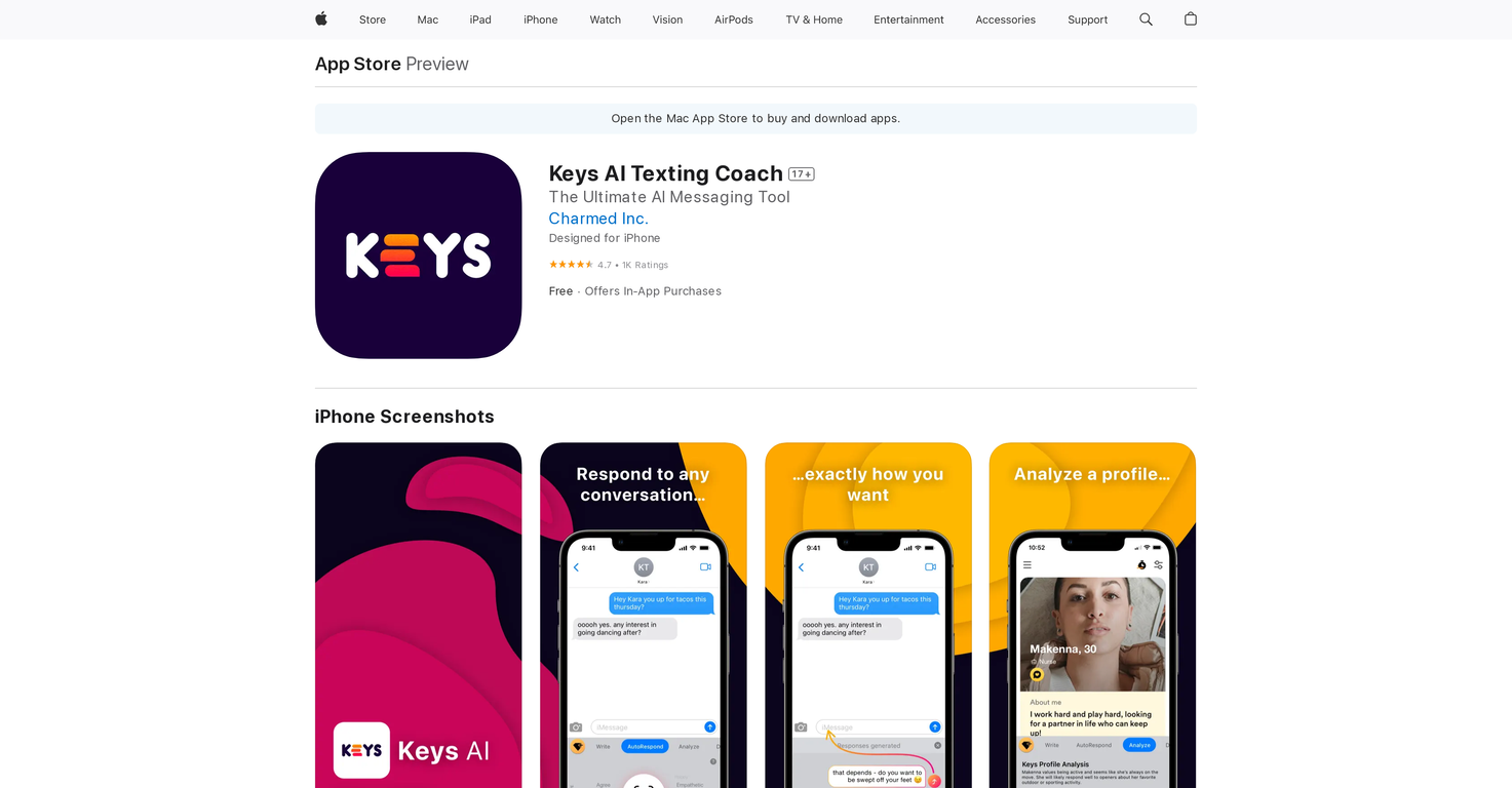 Keys screenshot