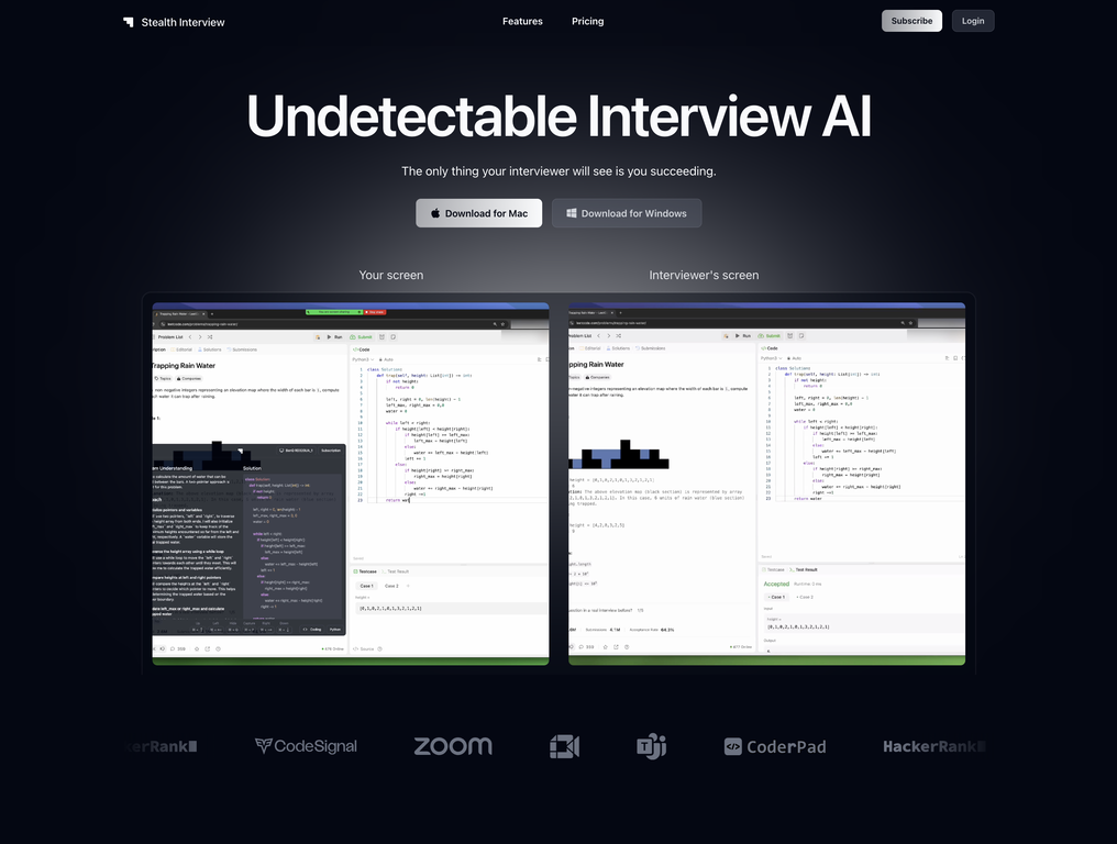 Stealth Interview screenshot