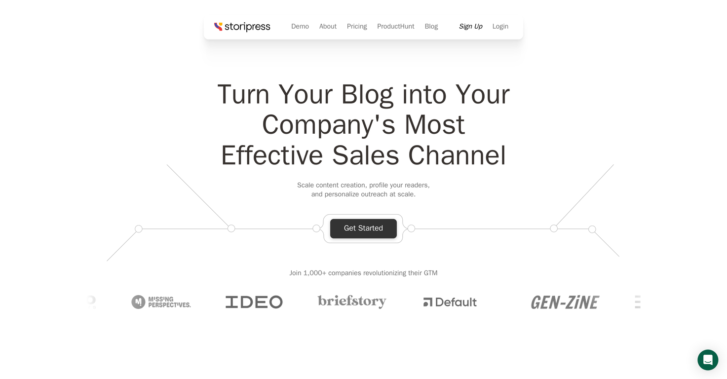 Storipress screenshot