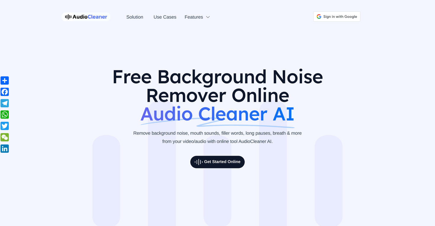 Free AI Audio Cleaner Online screenshot