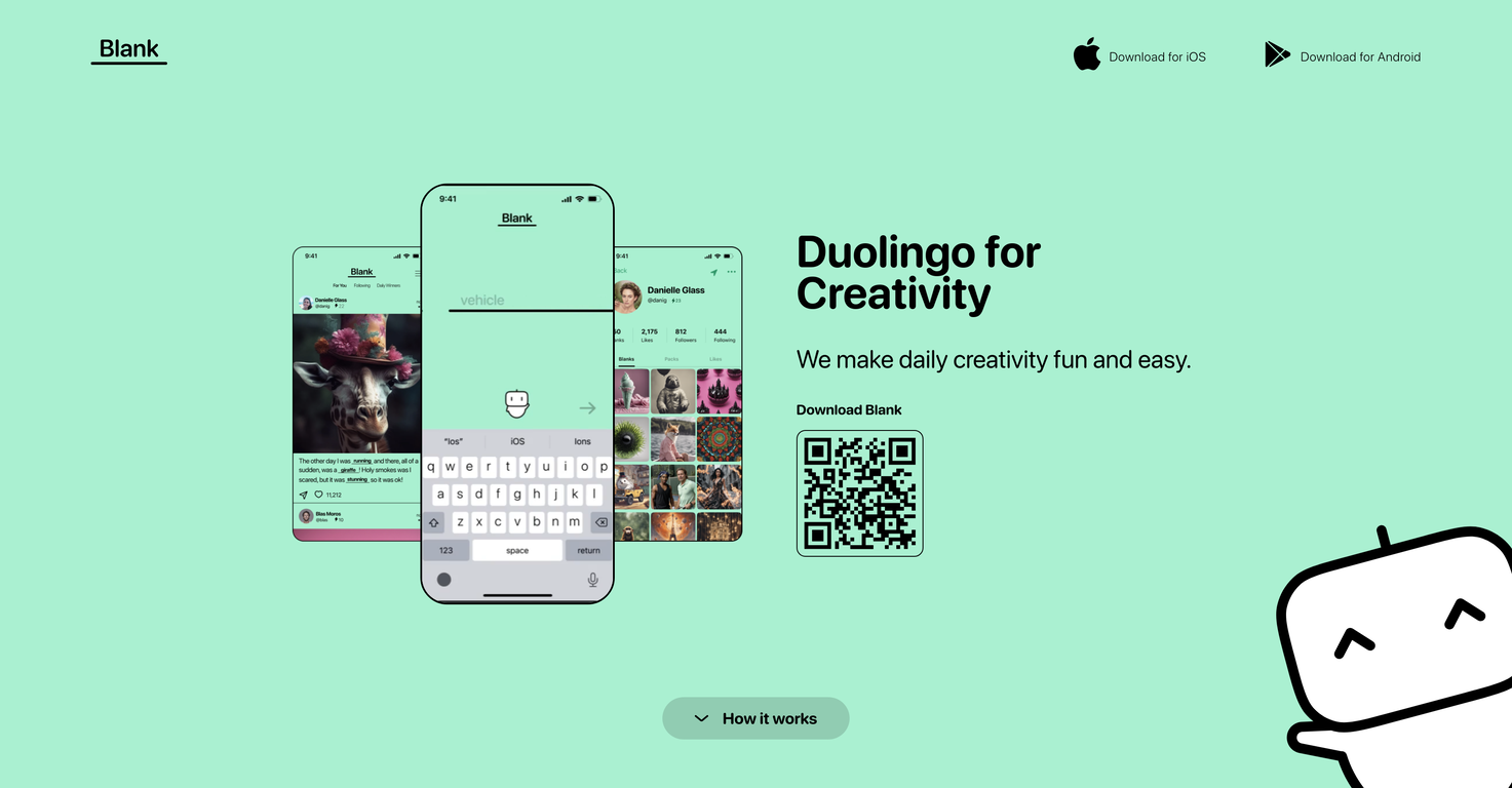 Blank App - Duolingo for Creativity screenshot