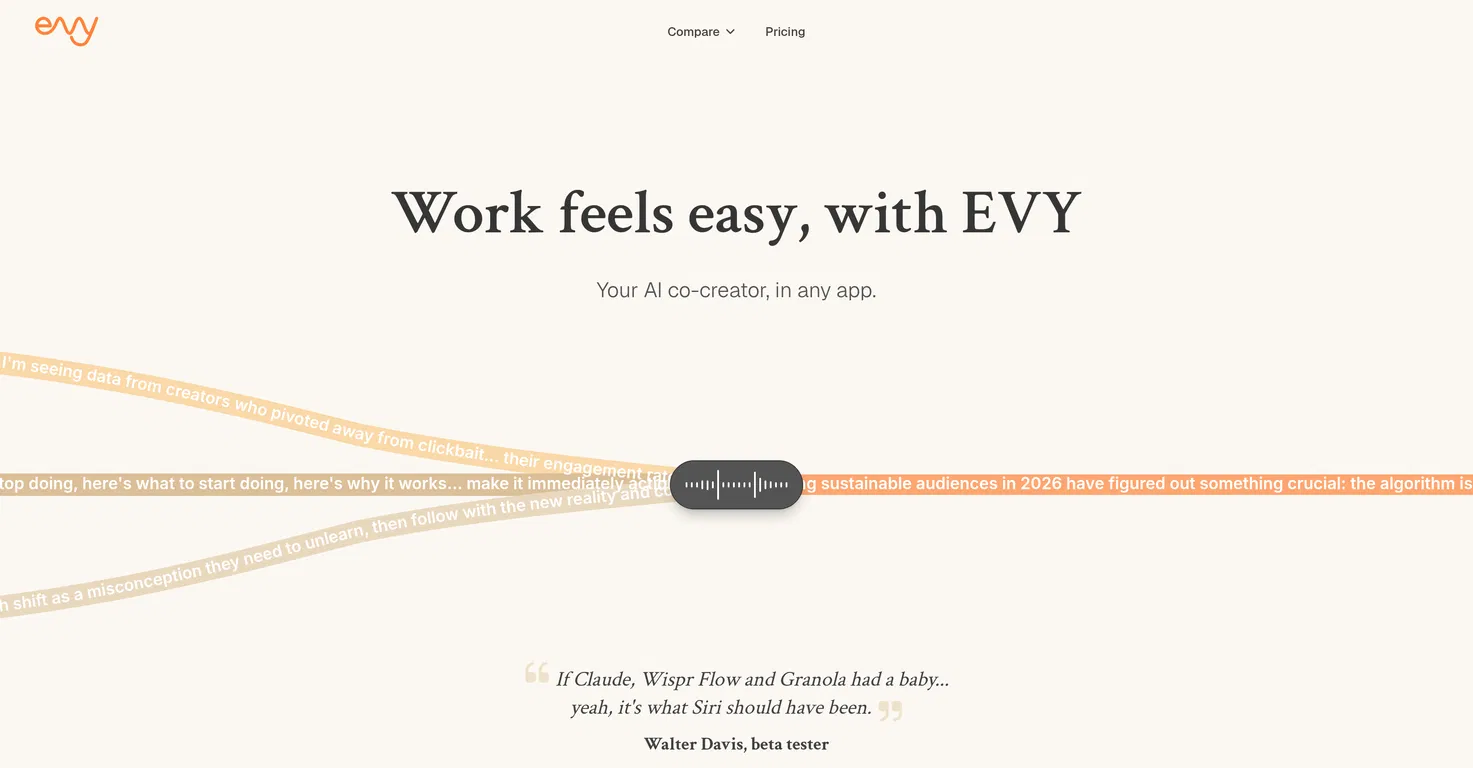EVY - your AI co-creator screenshot