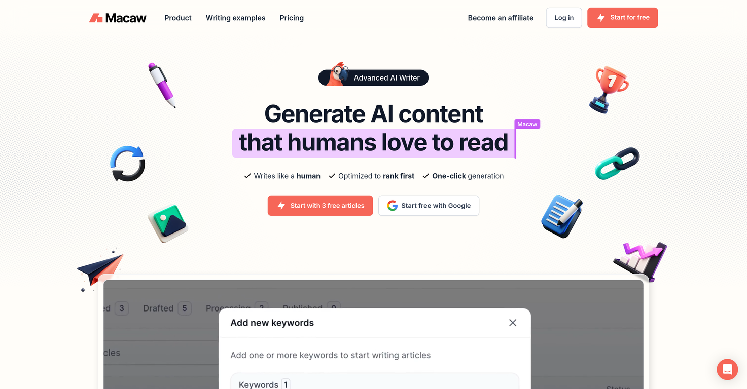 Macaw AI Writer screenshot