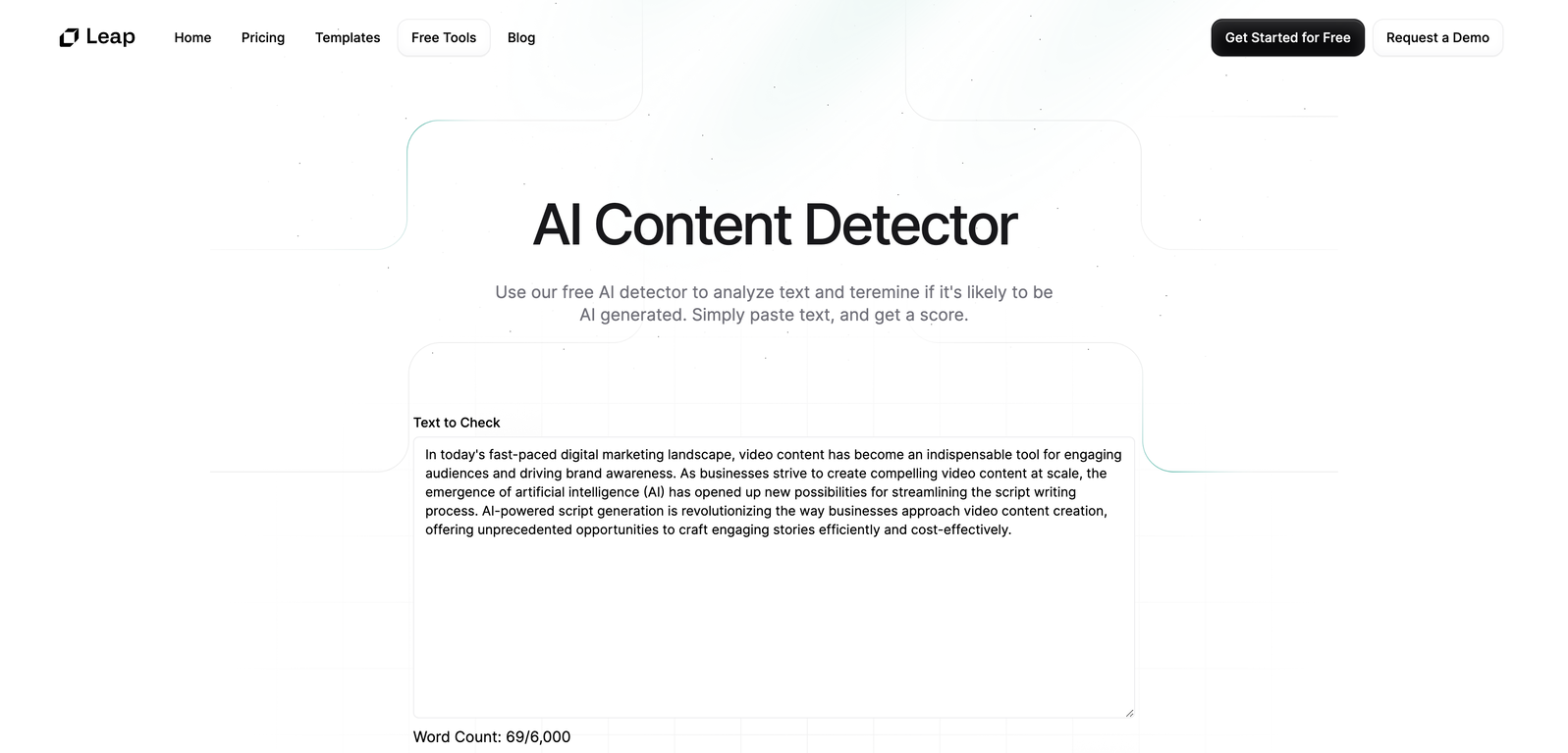 AI Content Detector by Leap screenshot