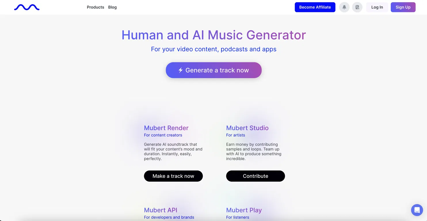Mubert screenshot