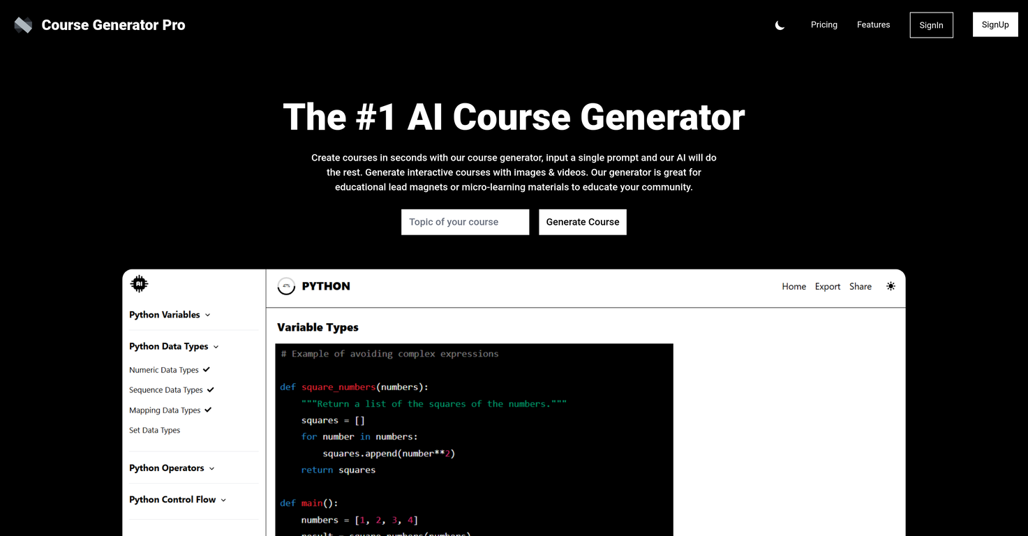 Course Generator Pro screenshot