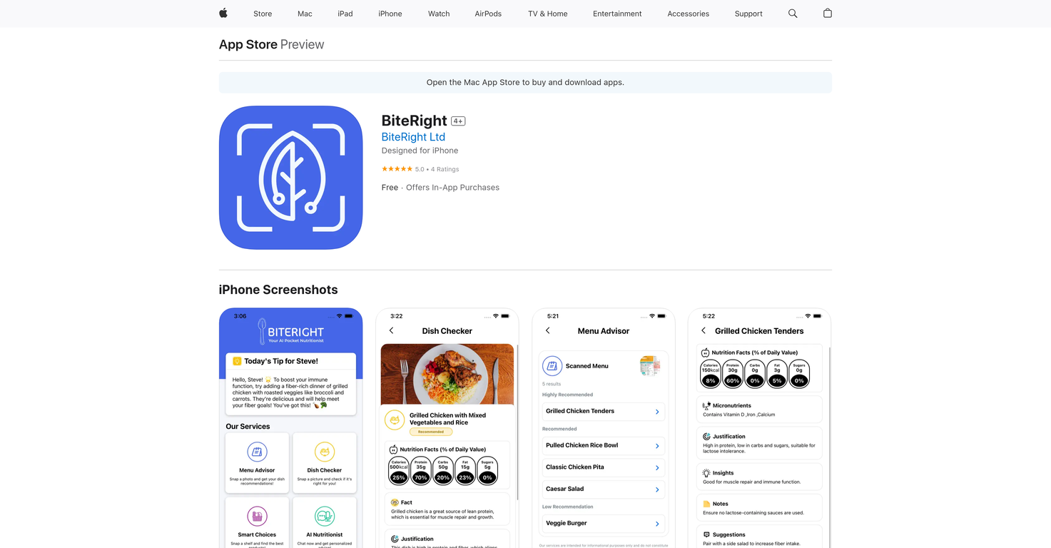 BiteRight screenshot