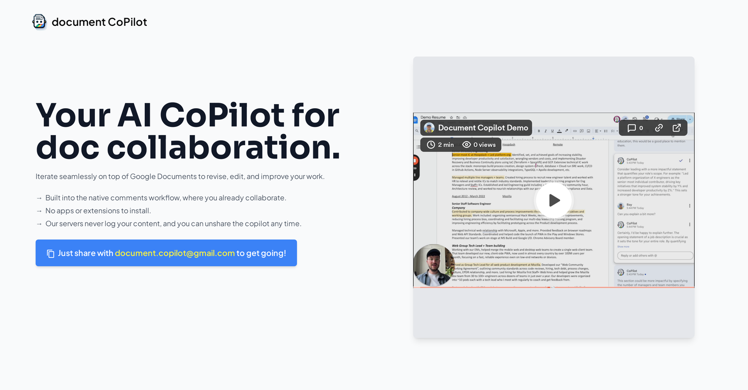 Document CoPilot screenshot