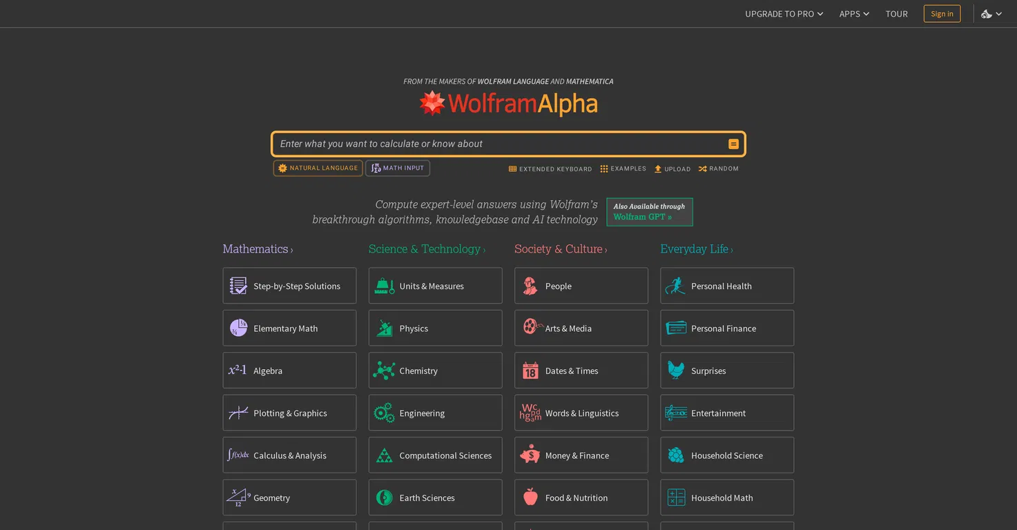 Wolframalpha screenshot