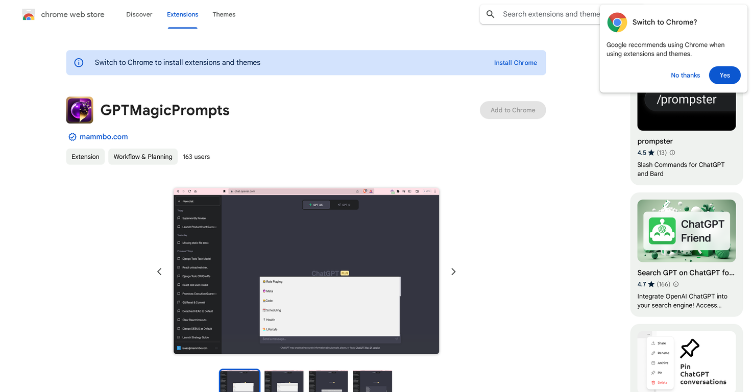 GPTMagicPrompts screenshot