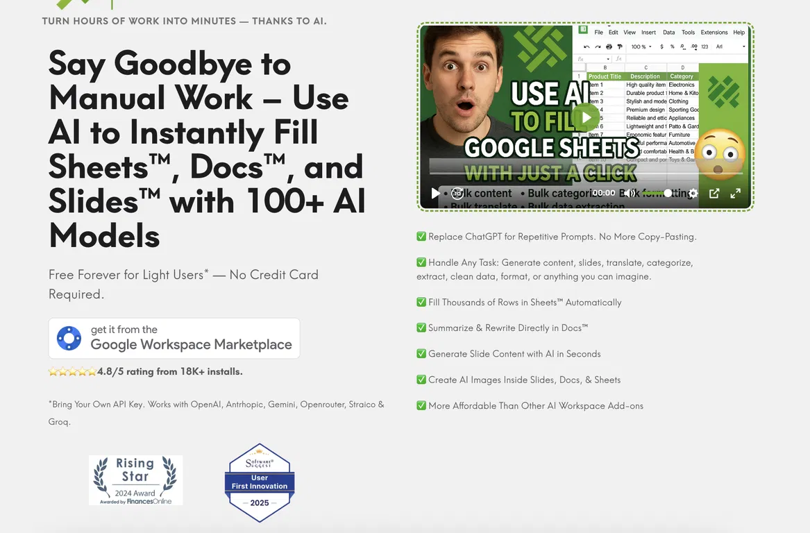 AiAssistWorks - GPT Gemini Claude AI for Sheets Docs ... screenshot