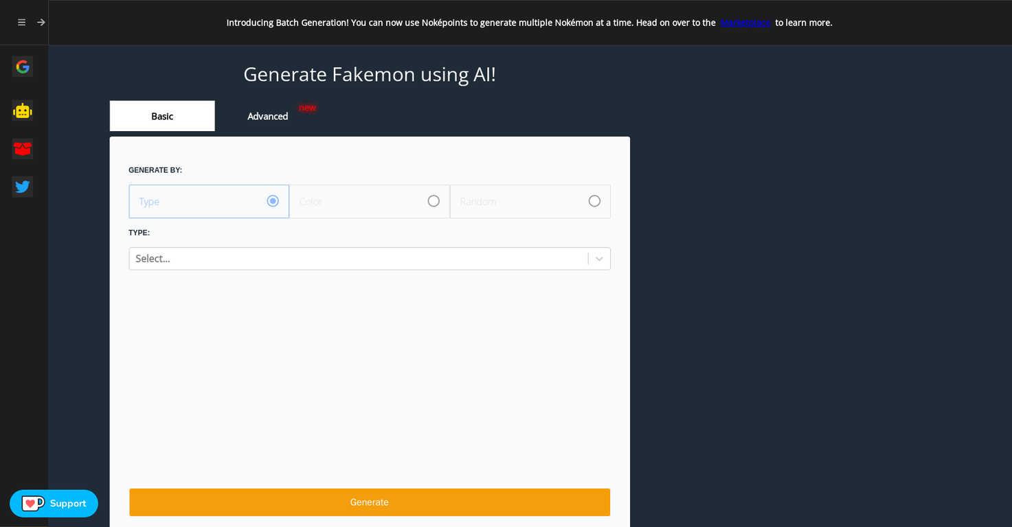 AI Pokemon generator screenshot