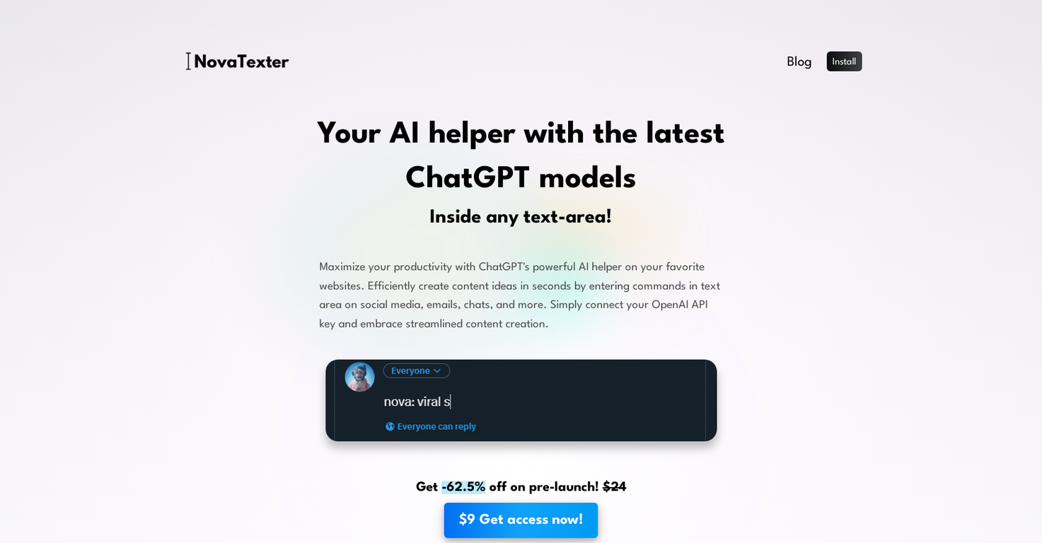 Novatexter screenshot